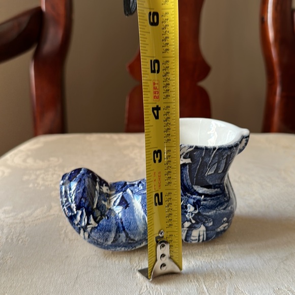 Old Foley James Kent Staffordshire England Delft blue porcelain shoe, boot 1950s - Picture 9 of 10